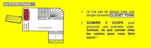 Entrée dans l'immeuble - Cours et Stages-Yoga-Yvette Clouet-Marseille-5e