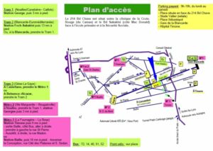Plan d'accès 214 Bd Chave- Transports en commun- Cours et Stages-Yoga-Yvette Clouet-Marseille-5e